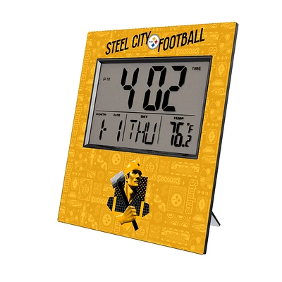 Pittsburgh Steelers 2024 Illustrated Limited Edition Digital Desk/Wall Clock