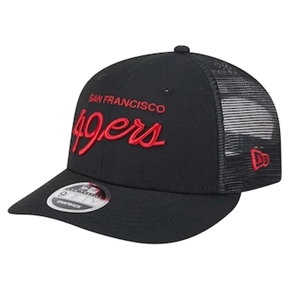 Men's New Era Black San Francisco 49ers Black Excellence Collection Wordmark Low Profile 9FIFTY Snapback Hat