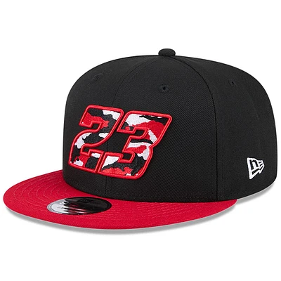 Men's New Era Black/Scarlet Bubba Wallace 9FIFTY Snapback Hat