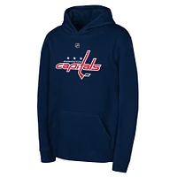 Youth Navy Washington Capitals Primary Logo Pullover Hoodie