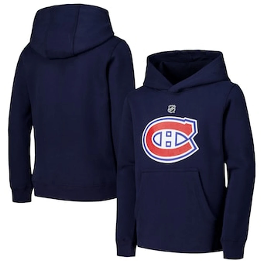 Youth Navy Montreal Canadiens Primary Logo Pullover Hoodie