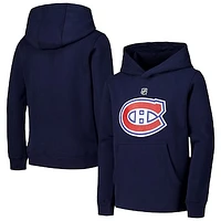 Youth Navy Montreal Canadiens Primary Logo Pullover Hoodie