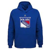 Youth Blue New York Rangers Primary Logo Pullover Hoodie