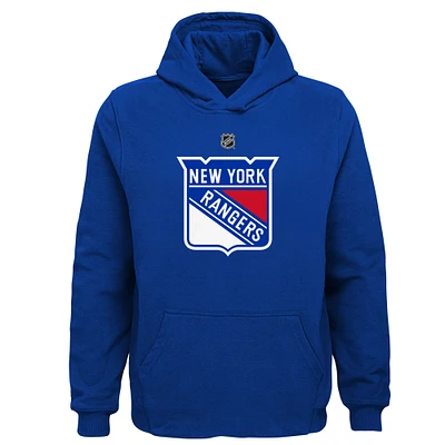 Youth Blue New York Rangers Primary Logo Pullover Hoodie