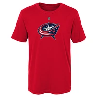 Youth Red Columbus Blue Jackets Primary Logo T-Shirt