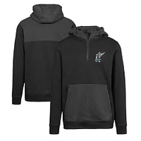 Men's Levelwear Black Florida Marlins Chicane Core Logo Quarter-Zip Pullover Hoodie