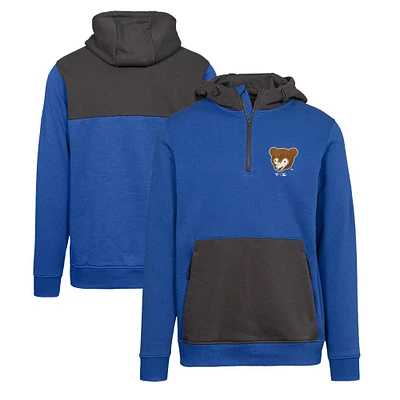 Men's Levelwear Royal Chicago Cubs Chicane Core Logo Quarter-Zip Pullover Hoodie