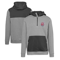 Men's Levelwear Gray Atlanta Braves Chicane Core Logo Quarter-Zip Pullover Hoodie