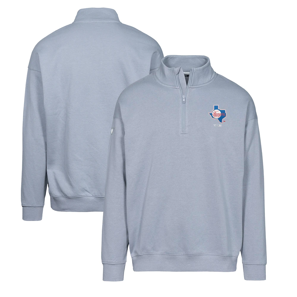 Men's Levelwear Gray Texas Rangers Murray Core Logo Quarter-Zip Pullover Top