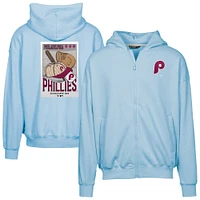 Men's Levelwear Light Blue Philadelphia Phillies Uphill Cooperstown Collection Core Logo Full-Zip Hoodie
