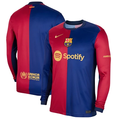 Men's Nike Royal Barcelona 2024/25 Home Long Sleeve Replica Jersey