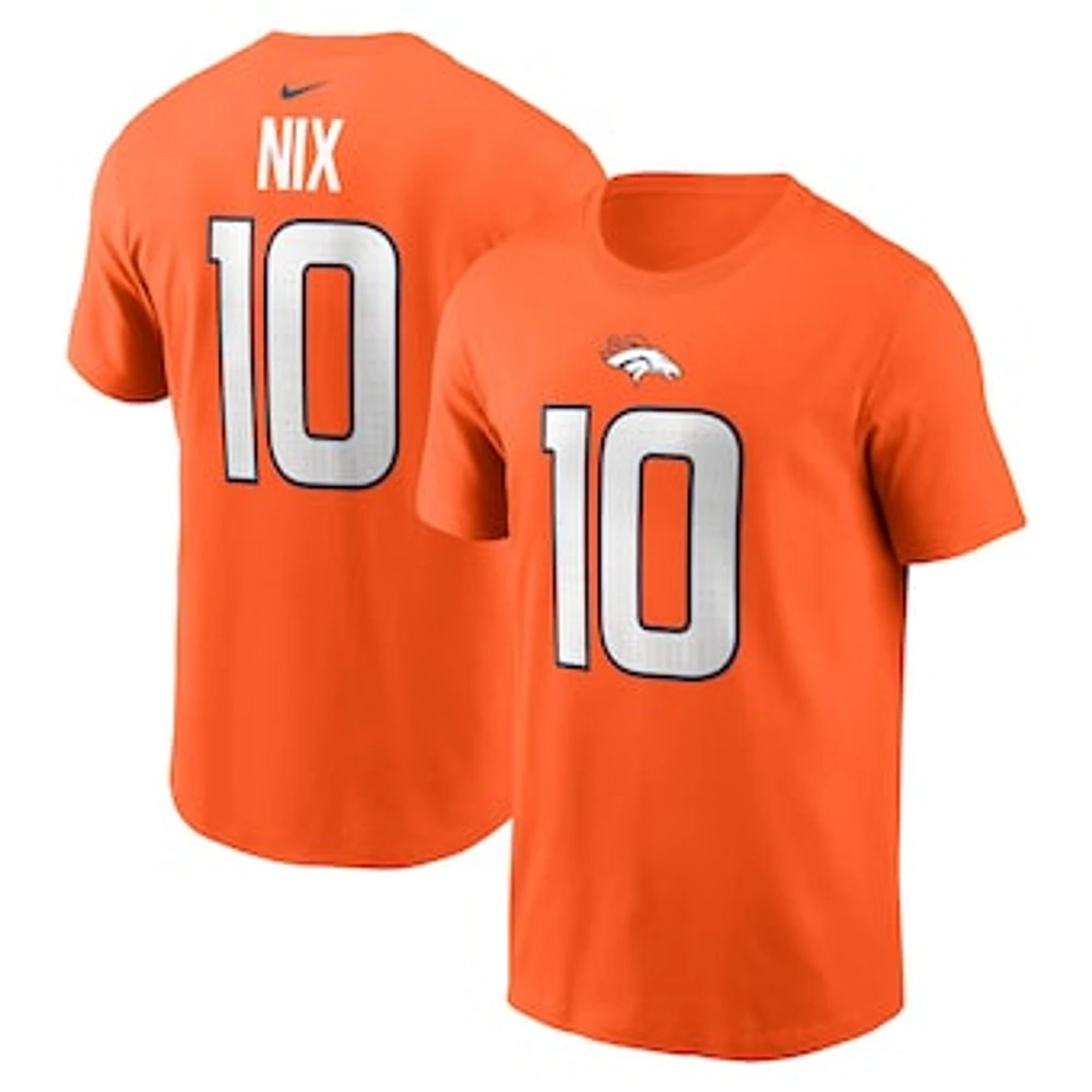 Men's Nike Bo Nix Orange Denver Broncos  Name & Number T-Shirt