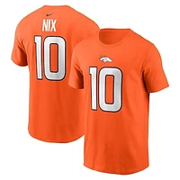 Men's Nike Bo Nix Orange Denver Broncos  Name & Number T-Shirt