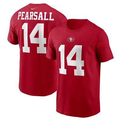 Men's Nike Ricky Pearsall Scarlet San Francisco 49ers  Name & Number T-Shirt