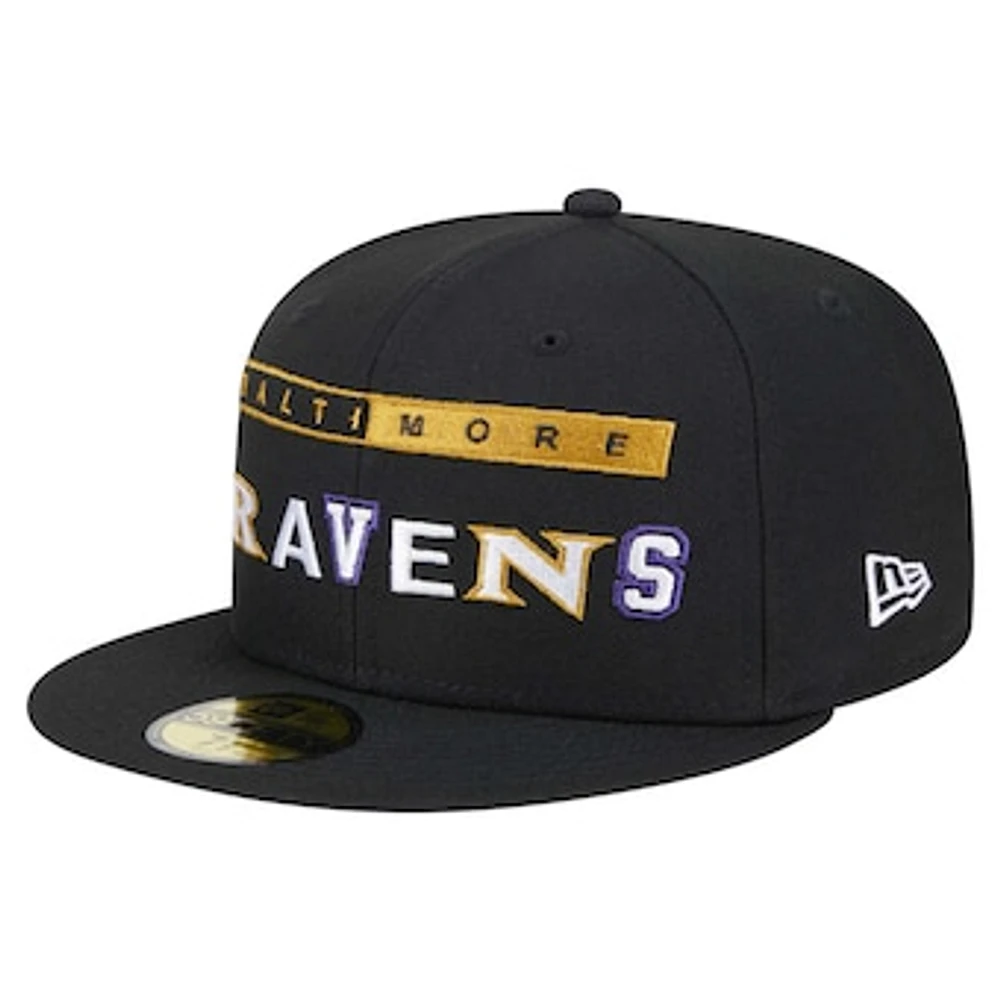 Men's New Era Black Baltimore Ravens Ransom 59FIFTY Fitted Hat