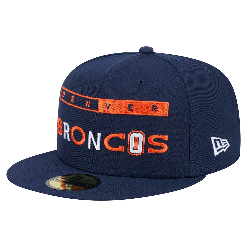 Men's New Era Navy Denver Broncos Ransom 59FIFTY Fitted Hat