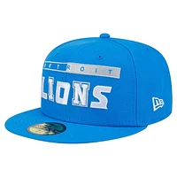 Men's New Era Blue Detroit Lions Ransom 59FIFTY Fitted Hat