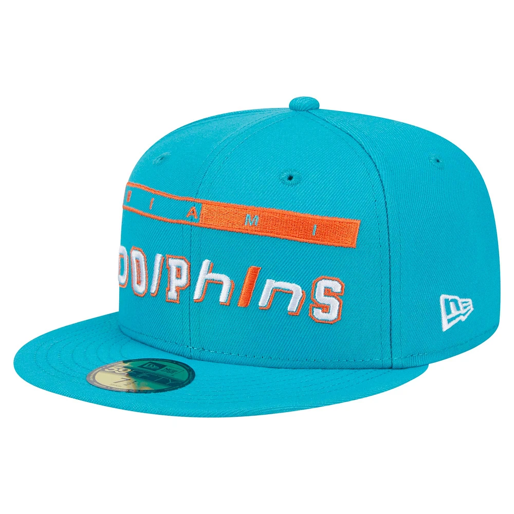 Men's New Era Aqua Miami Dolphins Ransom 59FIFTY Fitted Hat