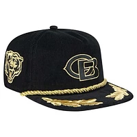 Men's New Era Black Chicago Bears City Originals Corduroy Skipper Golfer Snapback Hat