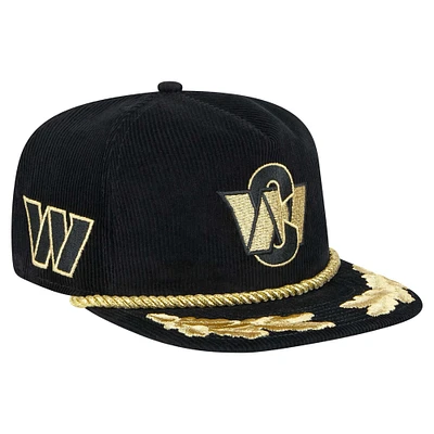 Men's New Era Black Washington Commanders City Originals Corduroy Skipper Golfer Snapback Hat