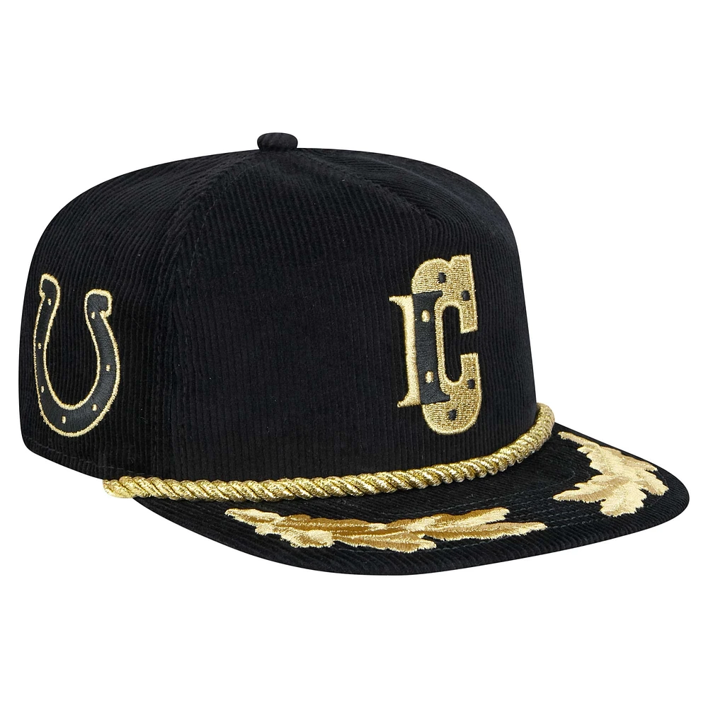 Men's New Era Black Indianapolis Colts City Originals Corduroy Skipper Golfer Snapback Hat