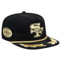 Men's New Era Black San Francisco 49ers City Originals Corduroy Skipper Golfer Snapback Hat