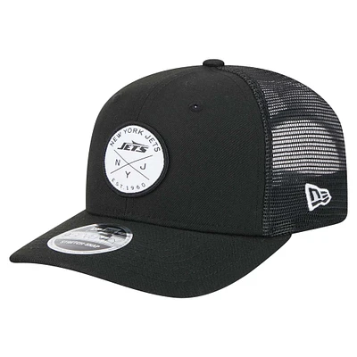 Men's New Era Black New York Jets Mojo Dojo Trucker 9SEVENTY Stretch-Snap Hat