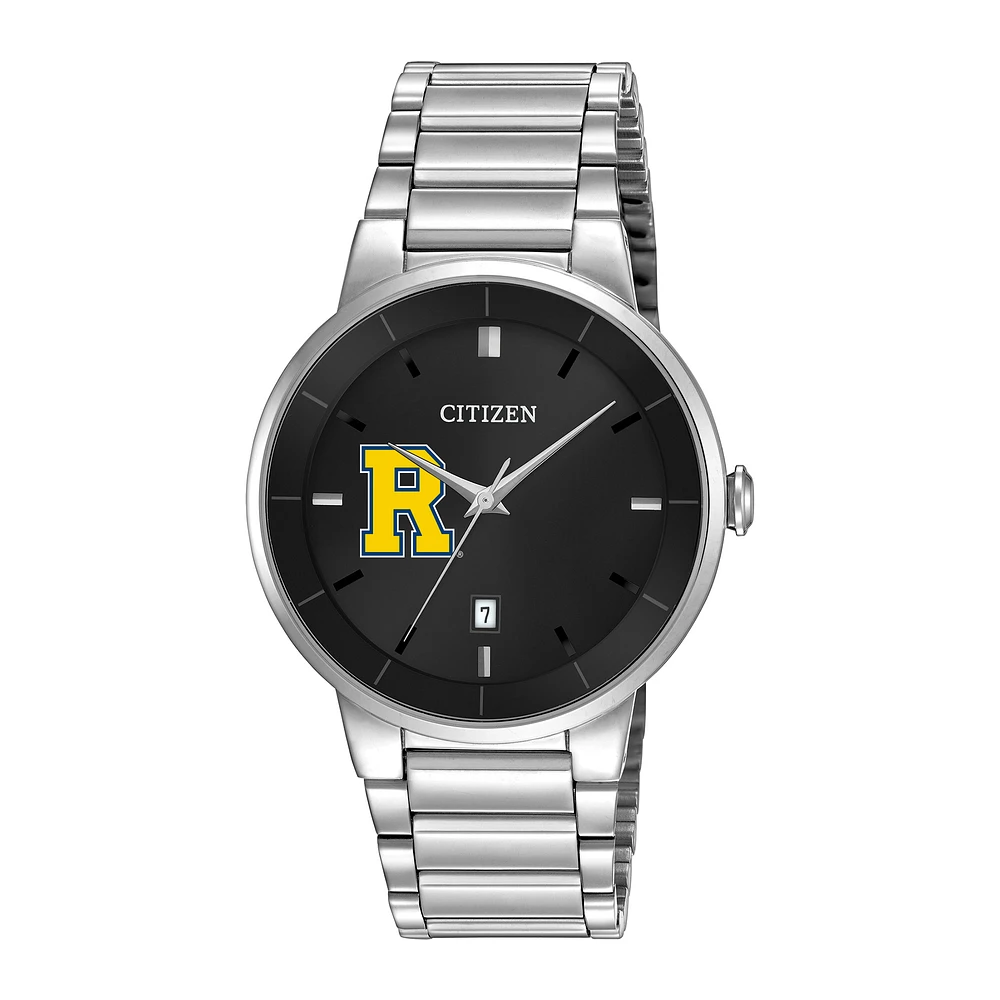 Men's Citizen Watch Silver Rochester Yellow Jackets Black Dial Stainless Steel Watch
