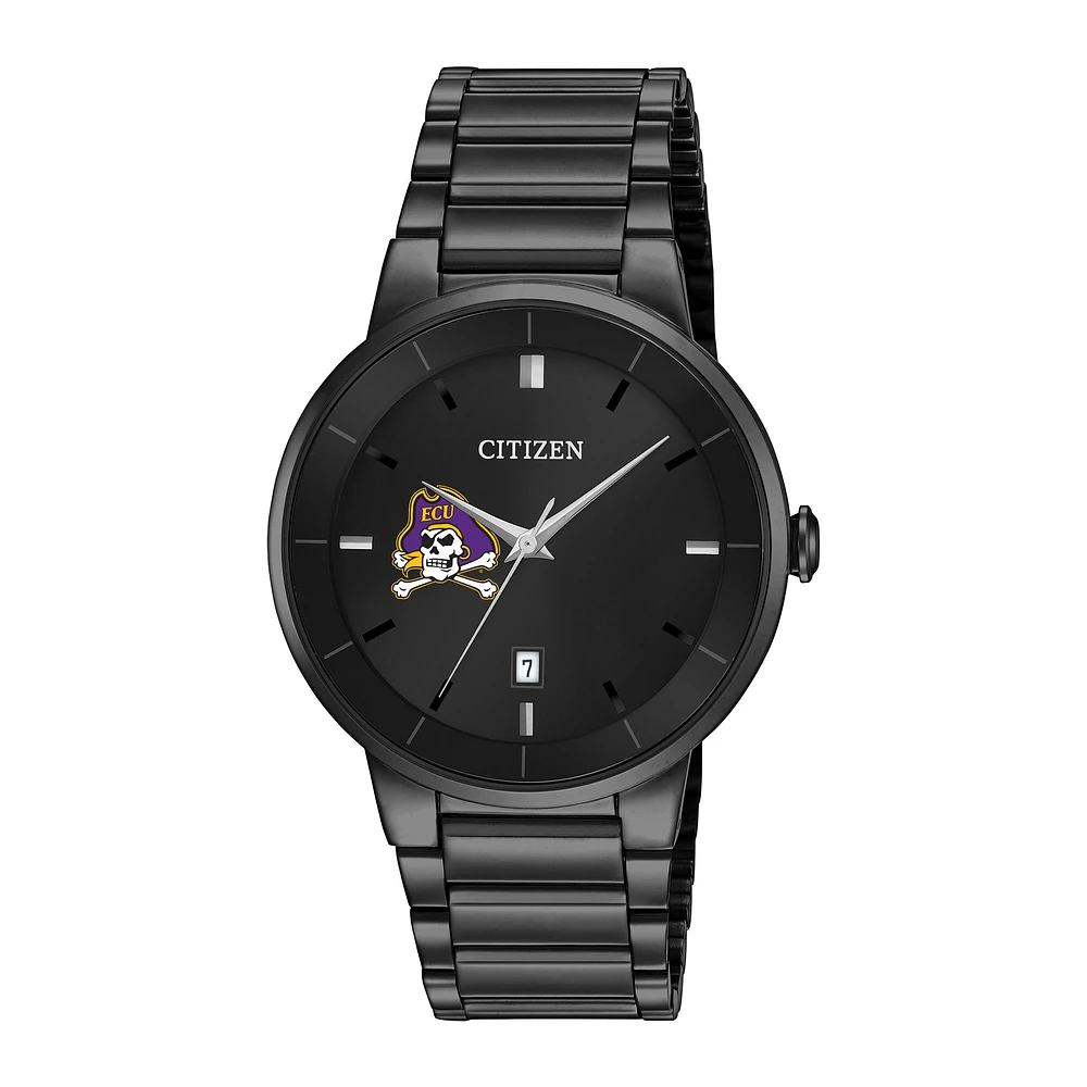 Men's Citizen Watch ECU Pirates Black Dial Stainless Steel Watch