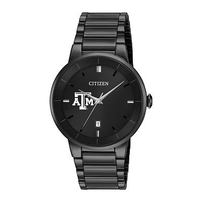 Men's Citizen Watch Texas A&M Aggies Black Dial Stainless Steel Watch