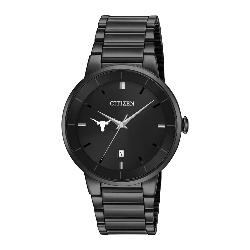 Men's Citizen Watch Texas Longhorns Black Dial Stainless Steel Watch