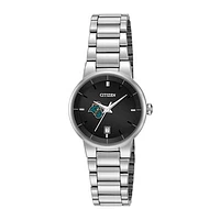 Women's Citizen Watch Silver Coastal Carolina Chanticleers Black Dial Stainless Steel Watch