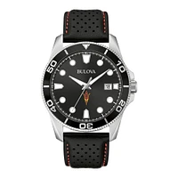 Men's Bulova Black Arizona State Sun Devils Corporate Collection Leather Strap Watch