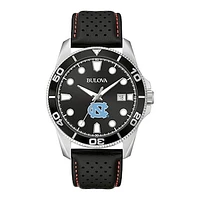 Men's Bulova Black North Carolina Tar Heels Corporate Collection Leather Strap Watch