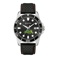 Men's Bulova Black NDSU Bison Corporate Collection Leather Strap Watch
