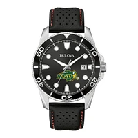 Men's Bulova Black NDSU Bison Corporate Collection Leather Strap Watch