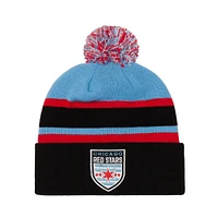 Black Chicago Red Stars Cuffed Knit Hat with Pom