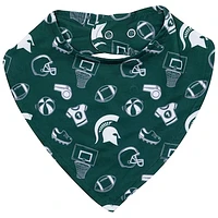 ZooZatz Green Michigan State Spartans All Over Print Baby Bib