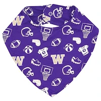 ZooZatz Purple Washington Huskies All Over Print Baby Bib