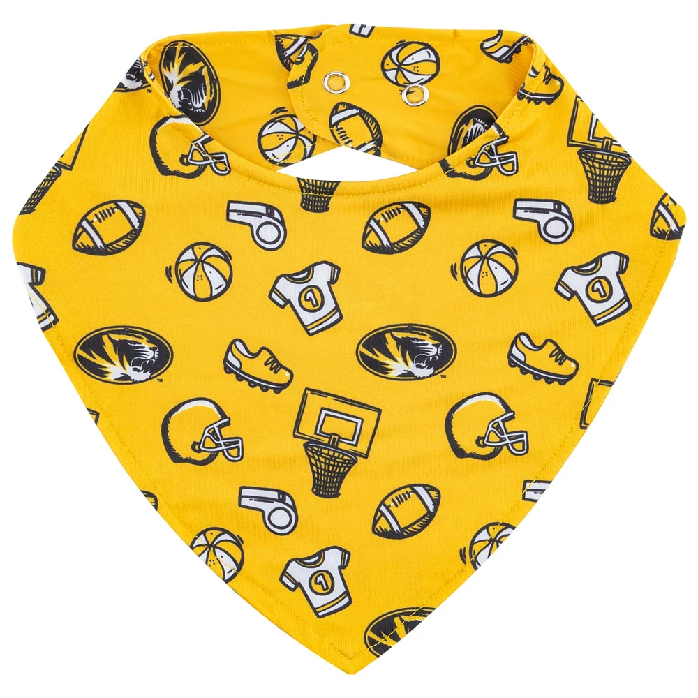 ZooZatz Gold Missouri Tigers All Over Print Baby Bib