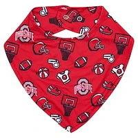 ZooZatz Scarlet Ohio State Buckeyes All Over Print Baby Bib