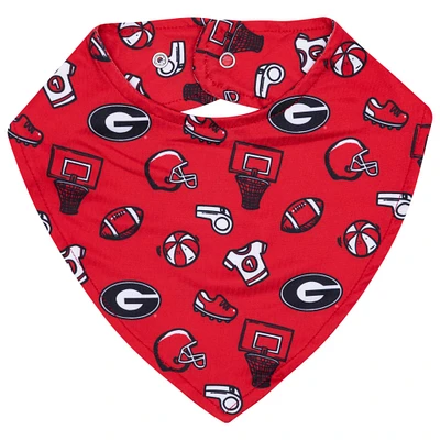 ZooZatz Red Georgia Bulldogs All Over Print Baby Bib