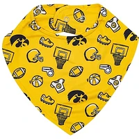 ZooZatz Gold Iowa Hawkeyes All Over Print Baby Bib