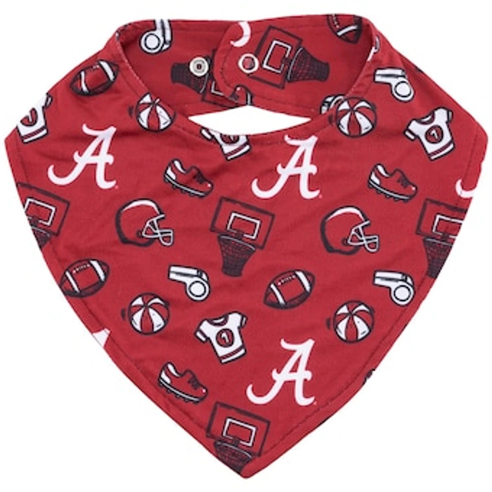 ZooZatz Crimson Alabama Crimson Tide All Over Print Baby Bib