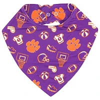 ZooZatz Purple Clemson Tigers All Over Print Baby Bib