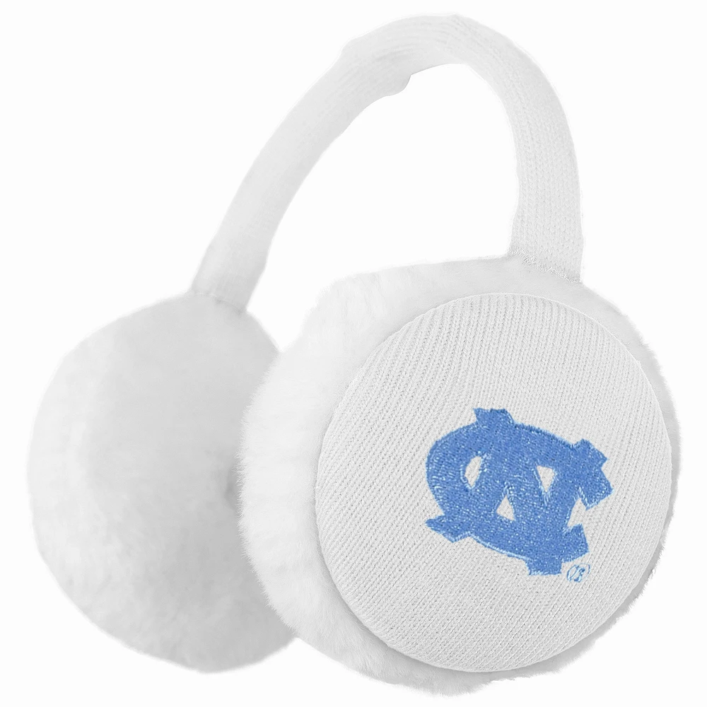 ZooZatz  White North Carolina Tar Heels Fashion Knit Earmuffs