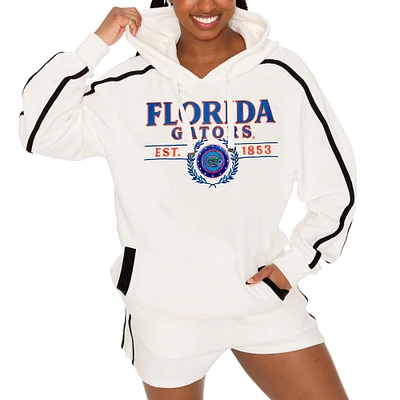 Women's Gameday Couture Cream Florida Gators Down, Set, Go Pullover Hoodie and Shorts Set