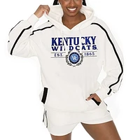 Women's Gameday Couture Cream Kentucky Wildcats Down, Set, Go Pullover Hoodie and Shorts Set