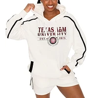 Women's Gameday Couture Cream Texas A&M Aggies Down, Set, Go Pullover Hoodie and Shorts Set