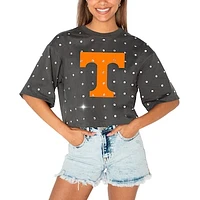 Women's Gameday Couture Gray Tennessee Volunteers Go Time Rhinestone Crop T-Shirt